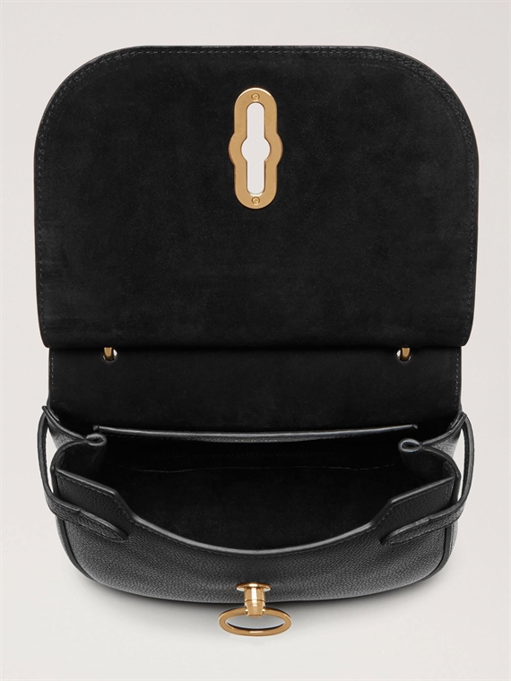 Mulberry Small Amberley Satchel Black Small Classic Grain